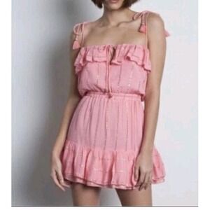 Karina Grimaldi Paloma Stripe Mini Dress Taffy Pink Size XS NWT $250